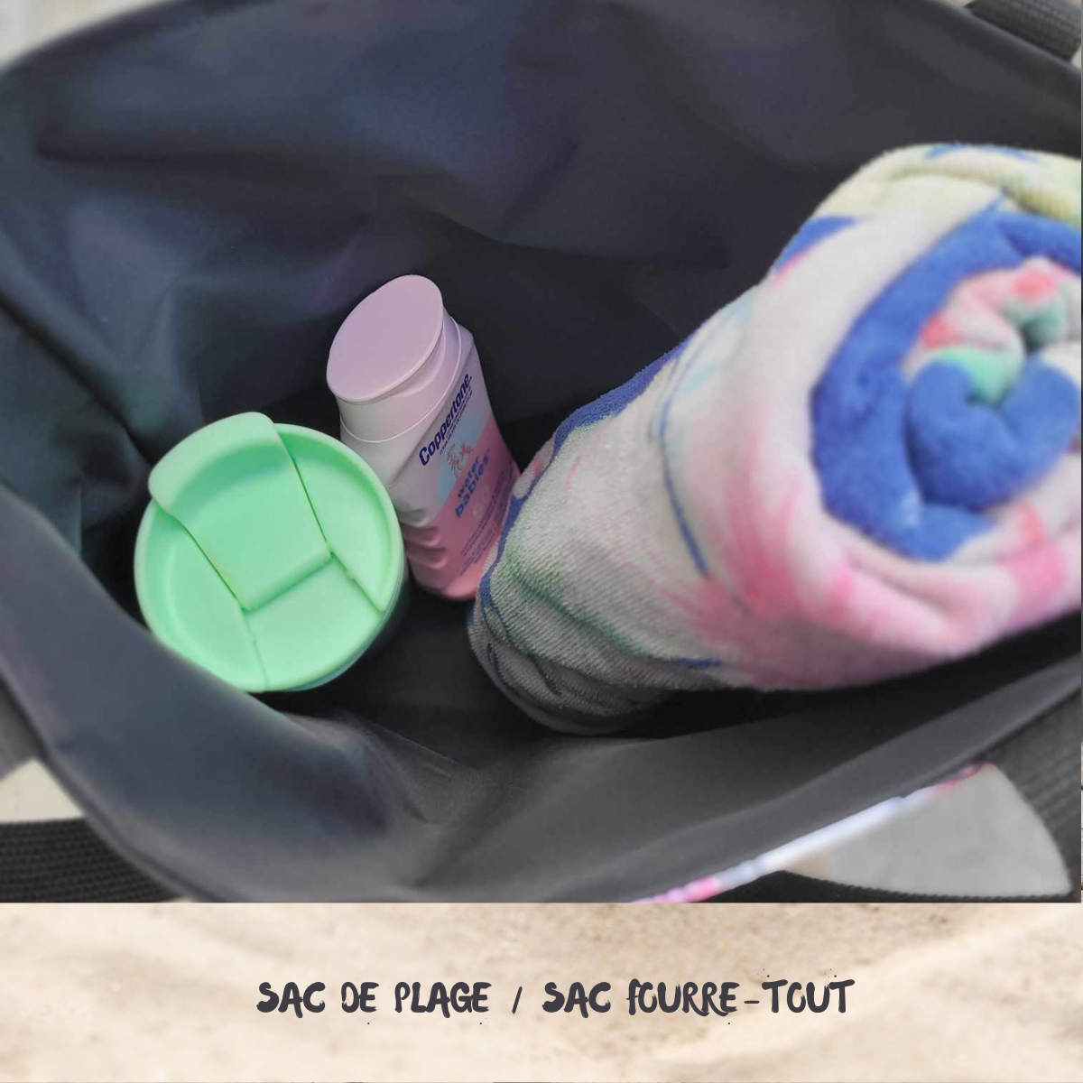 Sac fourre-tout / Sac de plage (MOYEN) - PERSONNALISÉ - Créations V&V