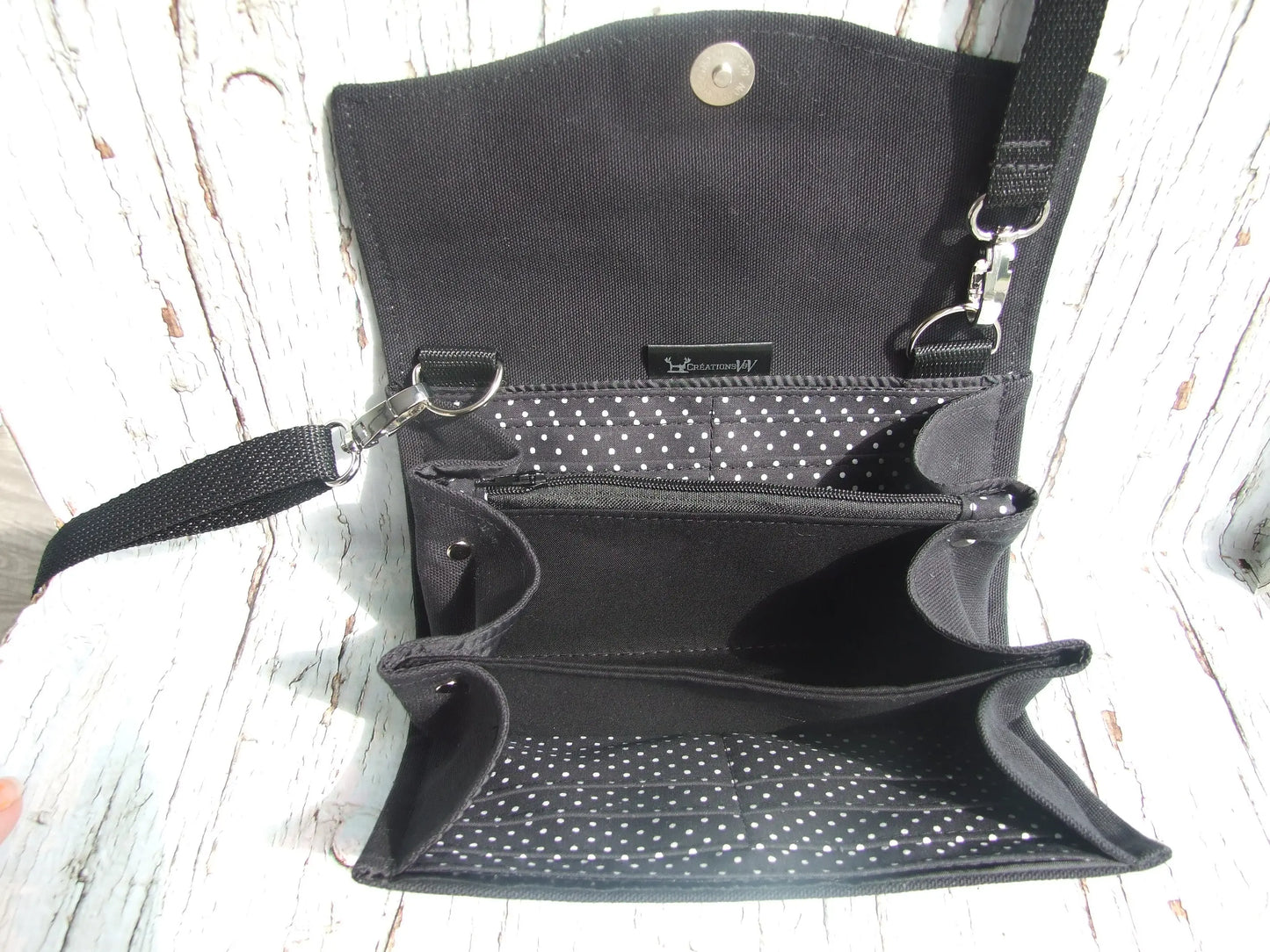 Portefeuille PERSONNALISÉ - Canevas Noir CréationsV&V Boutique