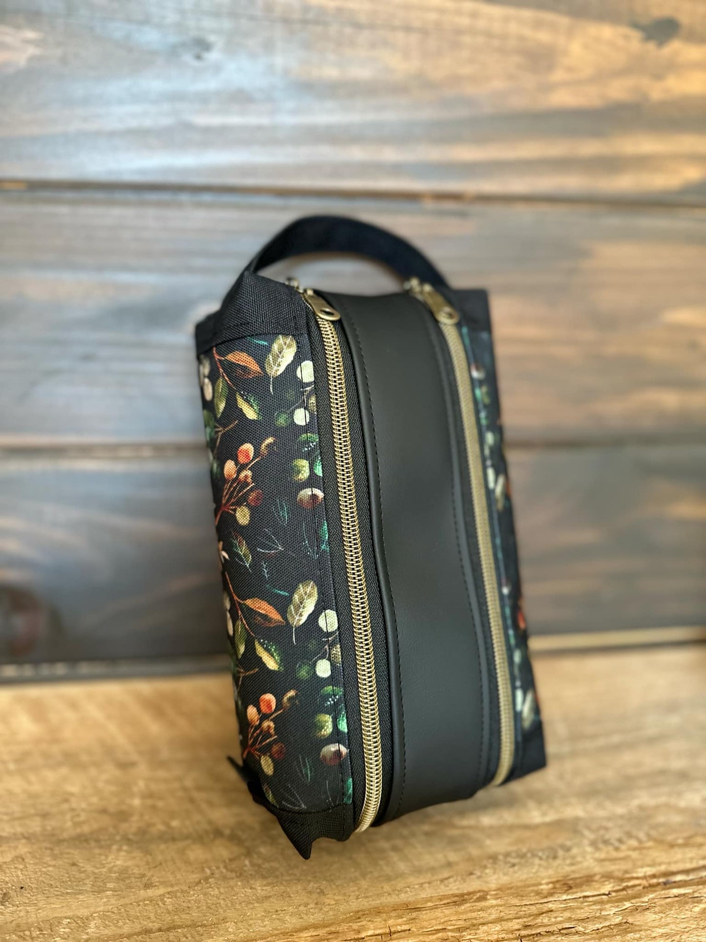 PRÊT À PARTIR - Trousse DOUBLE / Coffre à crayons - VERT ET NOIR
