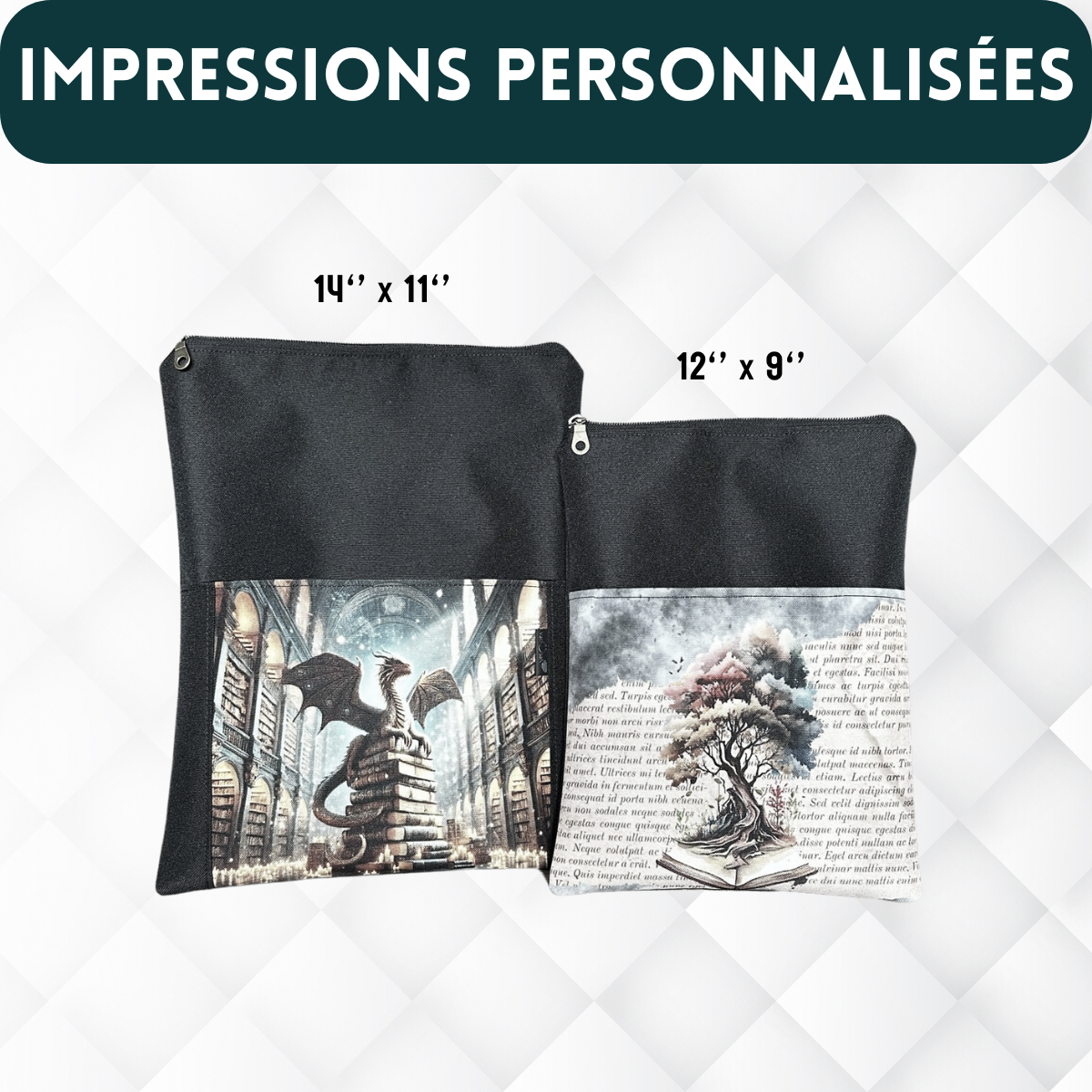 Pochette Protège-Livre, portable/tablette - PERSONNALISÉ