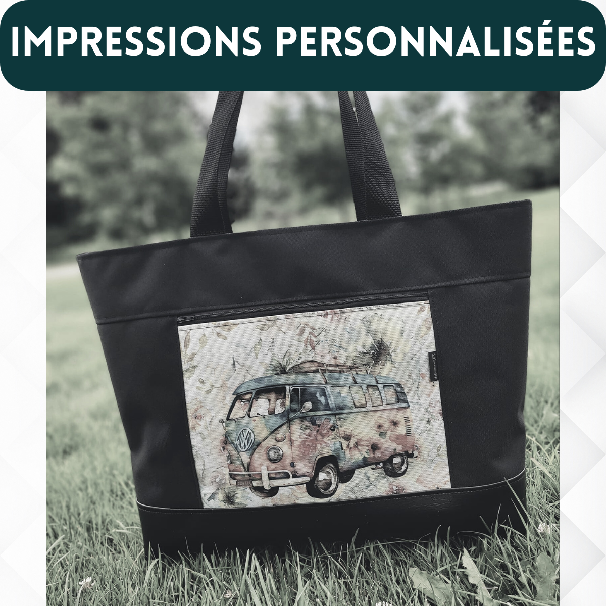 Sac de plage/fourre-tout (GRAND) - PERSONNALISÉ