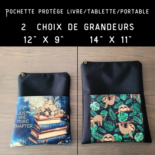 Pochette Protège-Livre, portable/tablette - PERSONNALISÉ