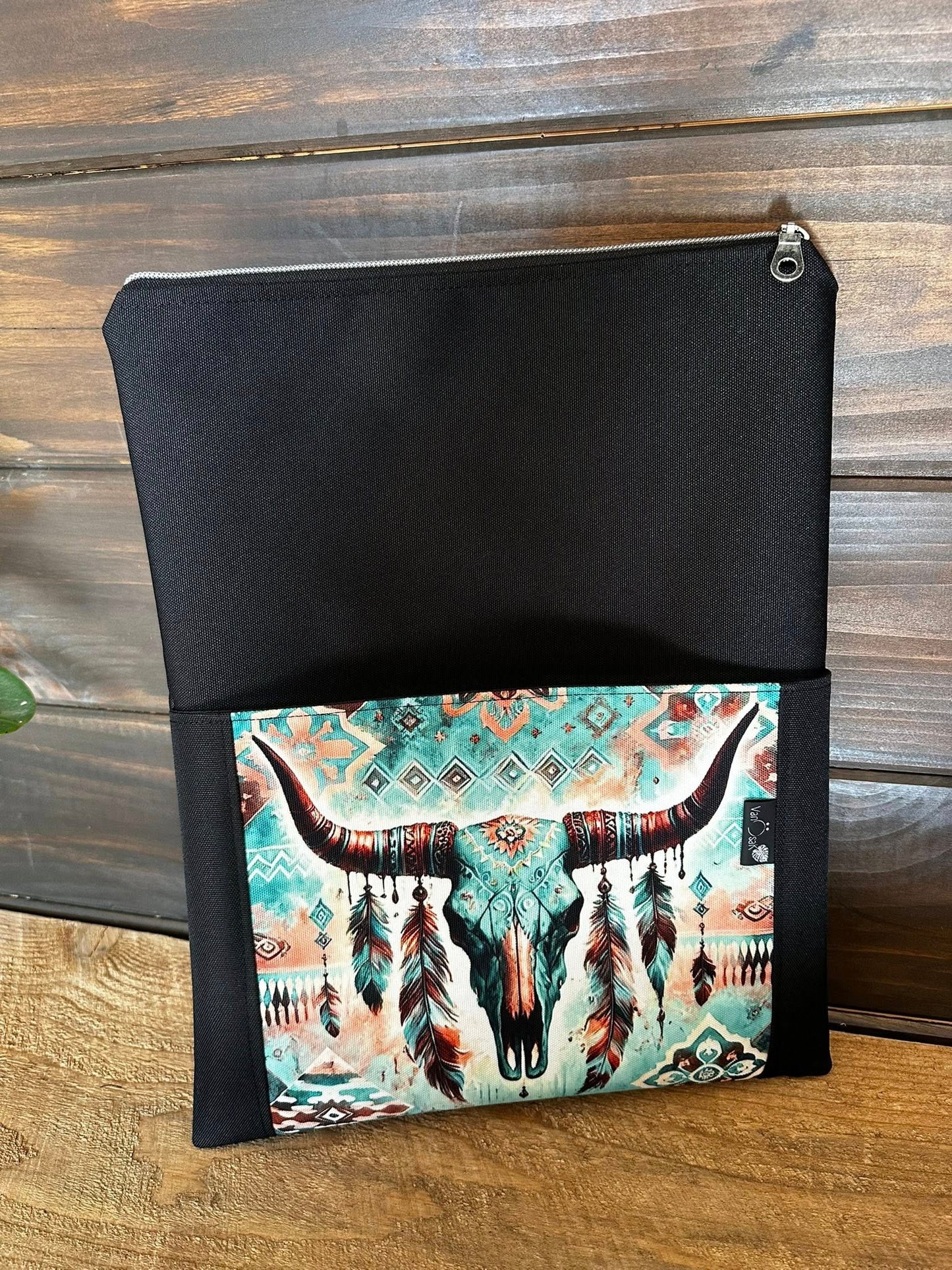 PRÊT À PARTIR - Pochette protège-livre/tablette crâne western