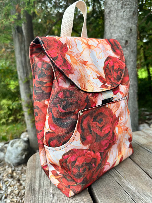 ROSES SAUVAGE - Sac à dos TARA ( PRÊT À PARTIR )