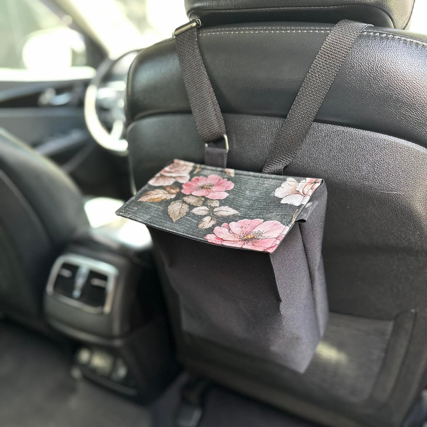 PRÊT À PARTIR - Poubelle de voiture FLEURS ROSES