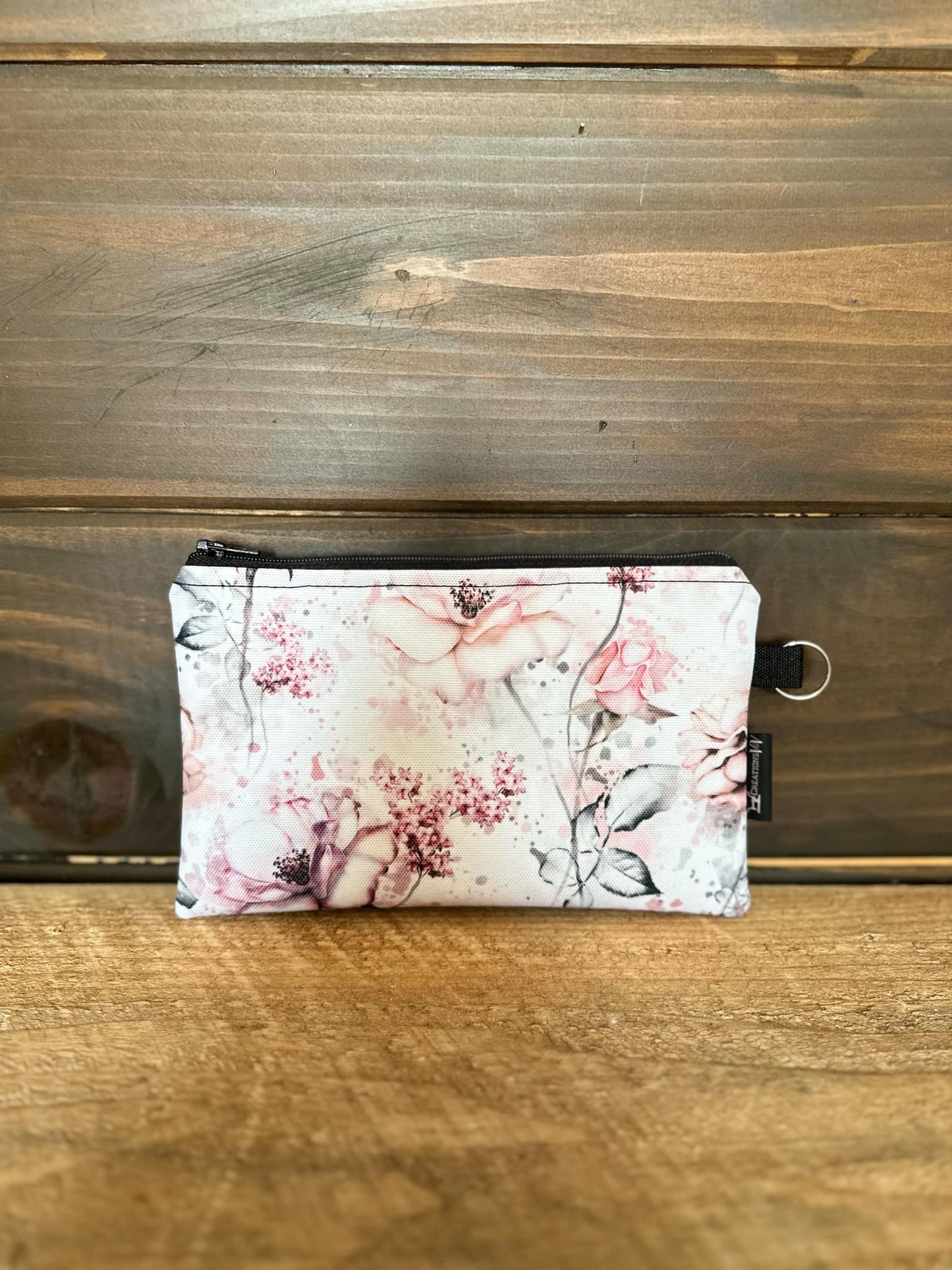 PRÊT À PARTIR - MINI POCHETTE FLEURS ROSES