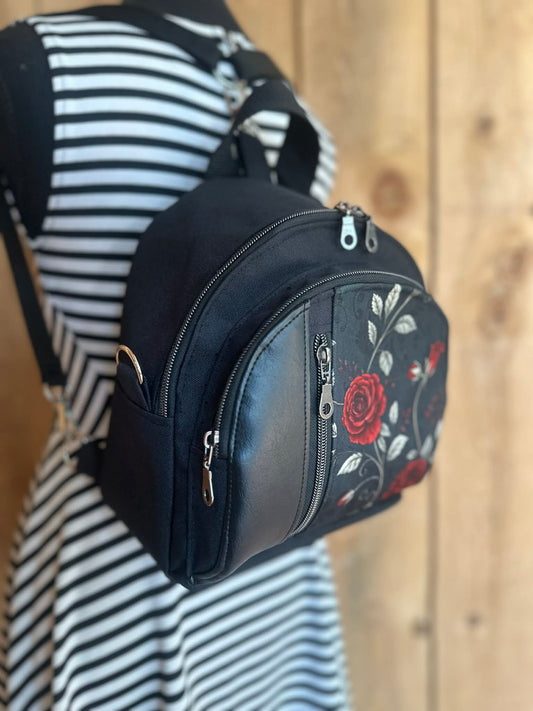 PRÊT À PARTIR - Sac à dos convertible MOLLY FLEUR ROUGE