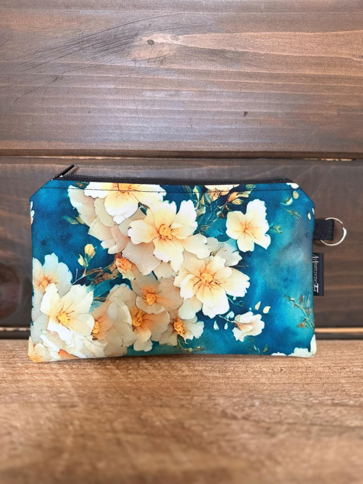 PRÊT À PARTIR - MINI POCHETTE FLEURS BLEU