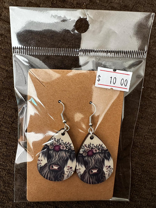 BOUCLES D'OREILLES - vache